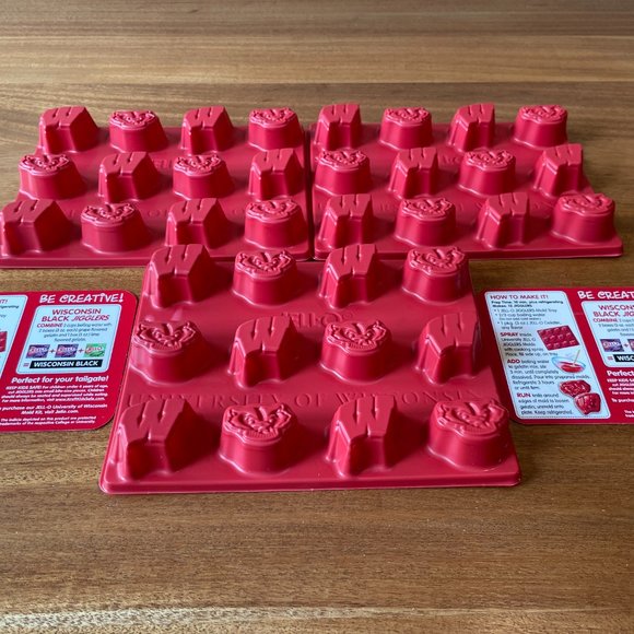 3 NEW Jello Jigglers Wisconsin Football Mold, WI Badgers College Tailgate Party - Picture 6 of 6